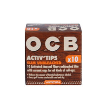 Uhlíkové filtry OCB Activ Slim Unbleached 7mm 10 kusů