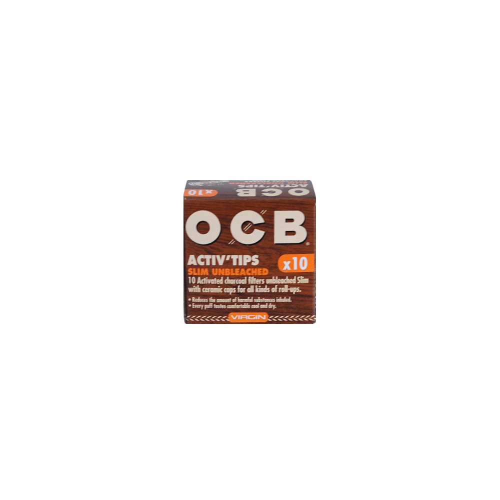 Uhlíkové filtry OCB Activ Slim Unbleached 7mm 10 kusů