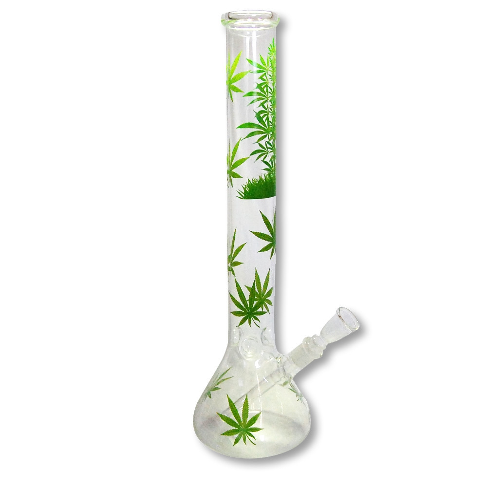 Skleněné bongo Black Cobra – Cannabis Leaf | BongoShop