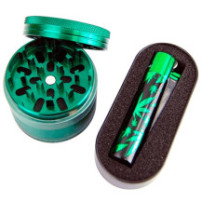Grinder Set Smoke: Drtička Smoke + Kovový Clipper Leaf