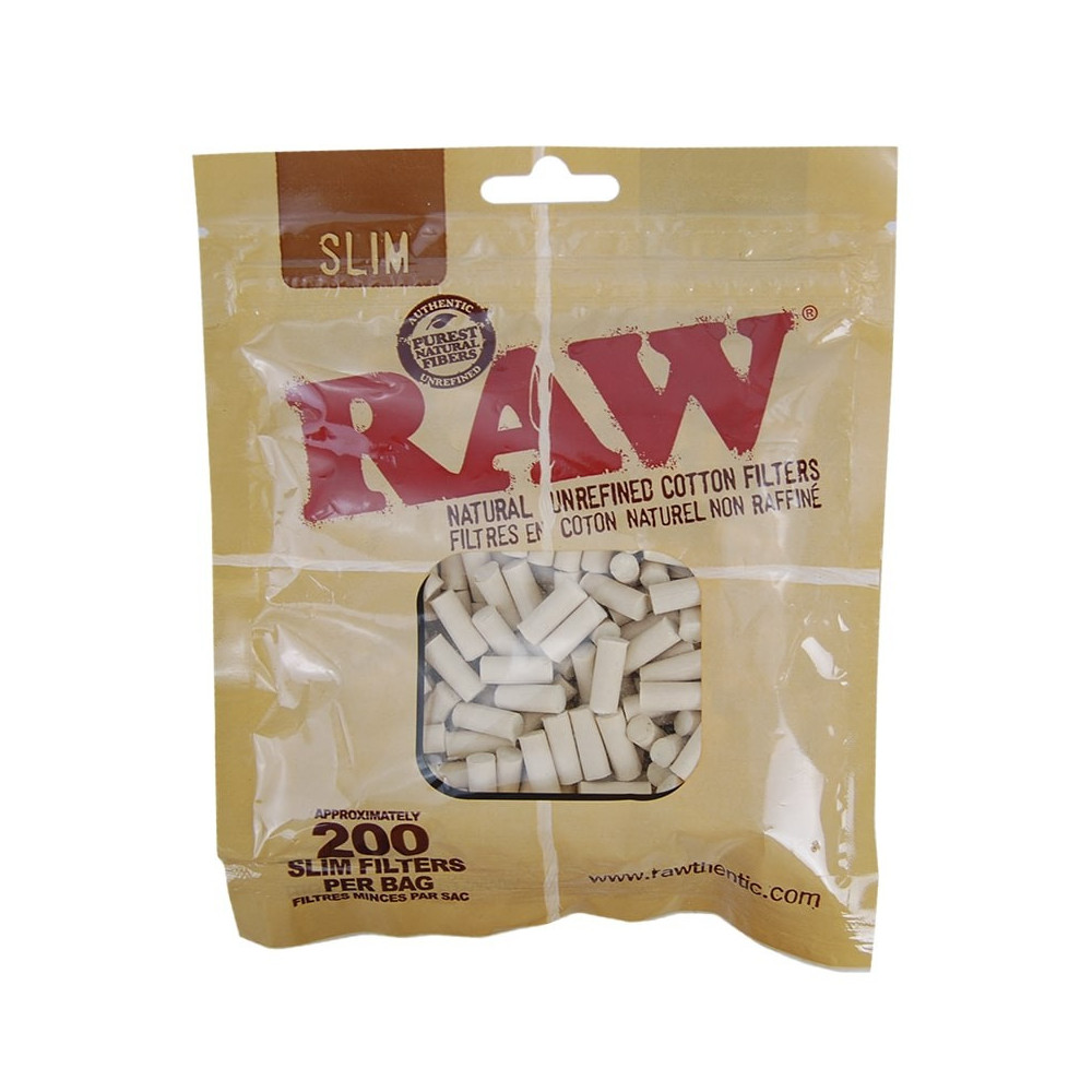 Cigaretové filtry RAW cotton slim 200 kusů