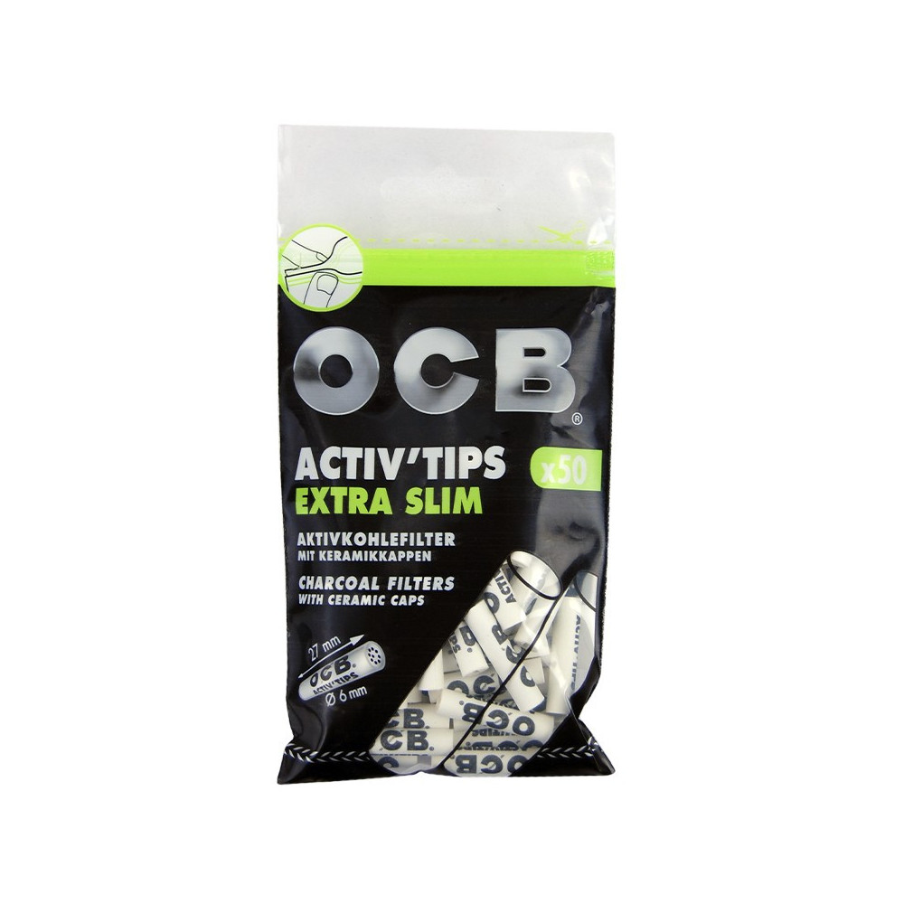 Uhlíkové filtry OCB Active Slim 6 mm 50 ks