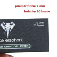 Uhlíkové dýmkové filtry 9mm 20 ks White elephant