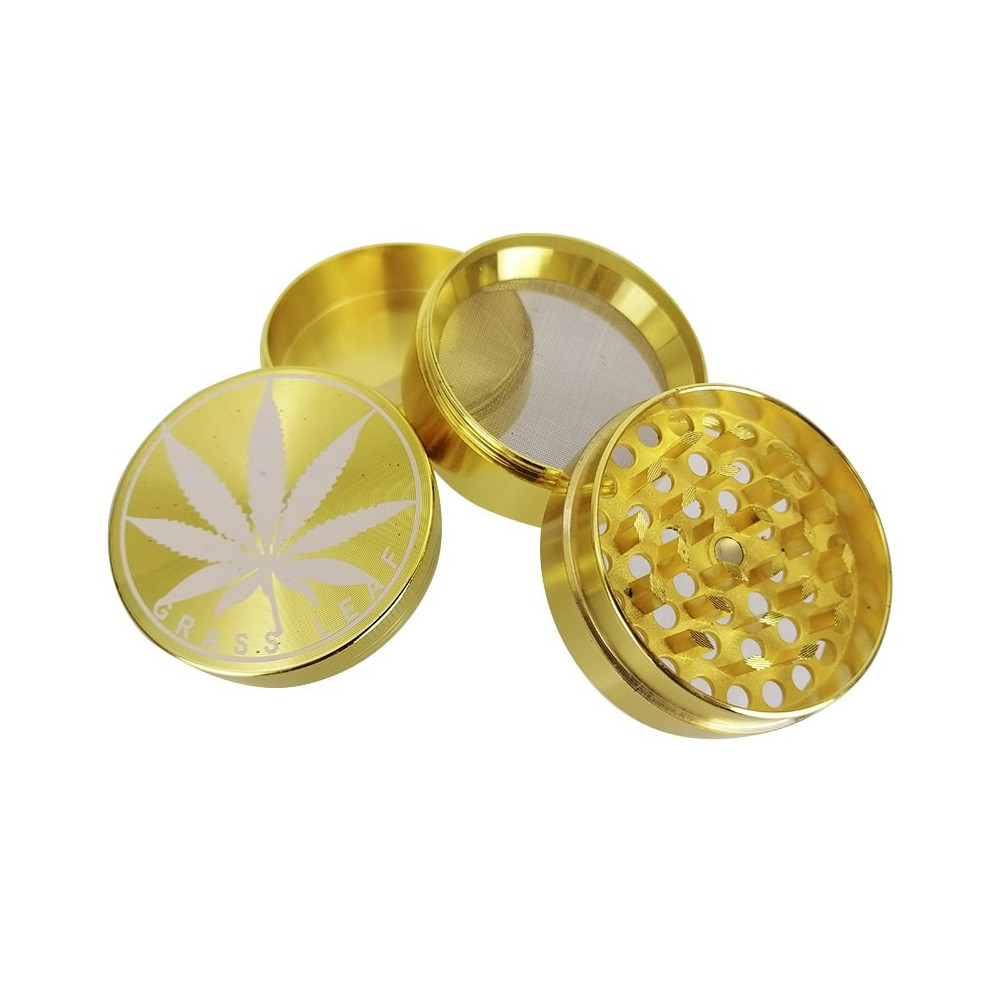 Grinder drtička Gold Grass Leaf 4,5cm