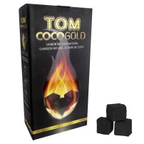 Uhlí Tom Coco Gold 3 kg - balení a tři kostky uhlíků