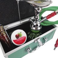 Set Vodní dýmka Smoke mini zelená + uhlíky a kamínky