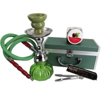 Set Vodní dýmka Smoke mini zelená + uhlíky a kamínky