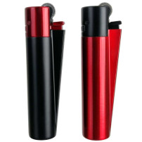 Zapalovač Clipper metal LAVA v černé a červené barvě