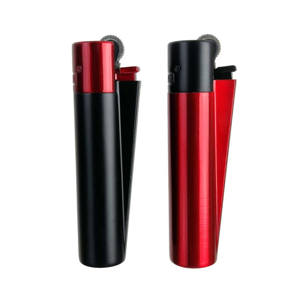 Zapalovač Clipper metal LAVA v černé a červené barvě