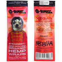 Konopné blunty G-Rollz Strawberry - balení zepředu a zezadu