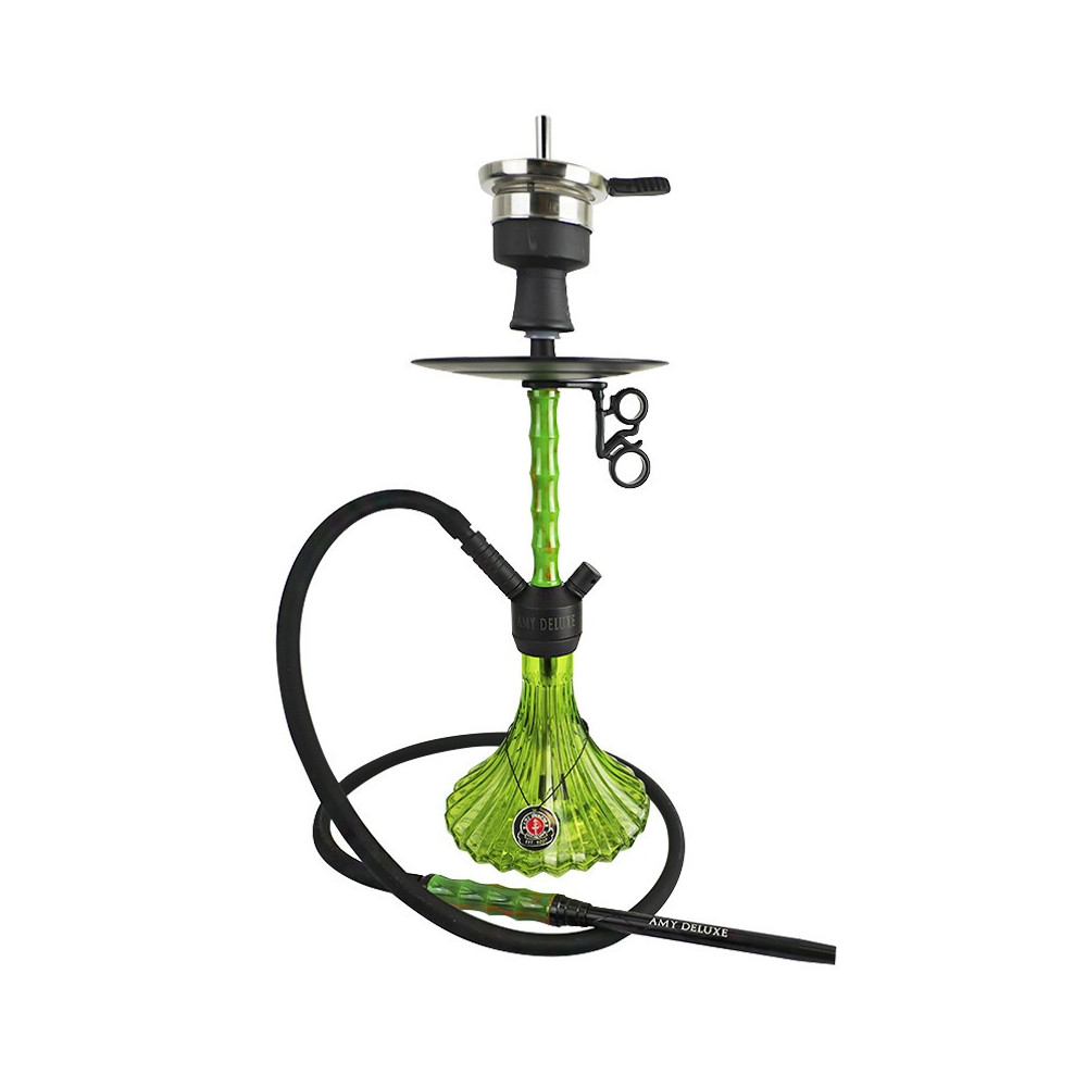 Vodní dýmka Amy Deluxe Dervish Black - green 60 cm - pohled zboku