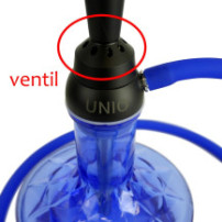 Vodní dýmka Unio Shisha 55 cm Black - blue - netradiční ventil