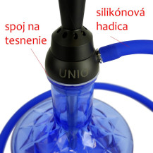Vodní dýmka Unio Shisha 55 cm Black - blue - silikonová hadice a těsnění na shishu