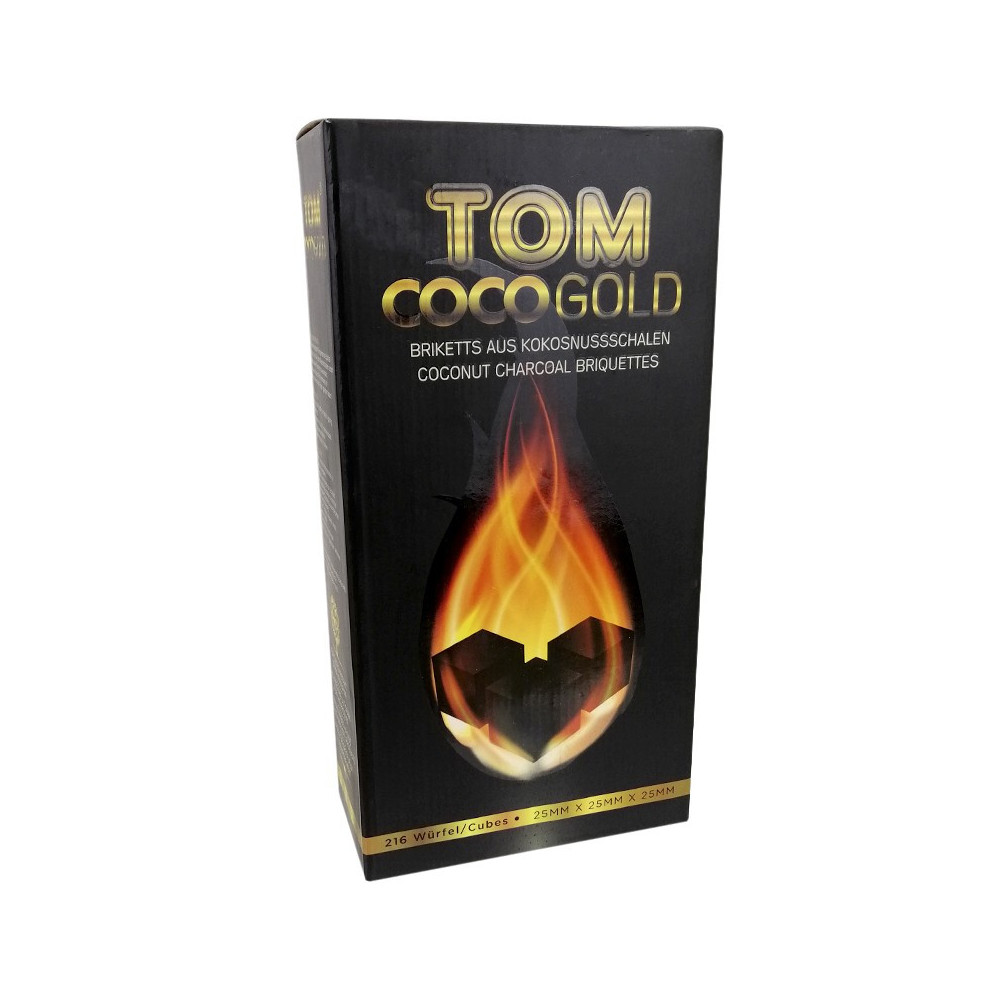 Uhlí do vodní dýmky Tom Coco Gold 3 kg - celé balení