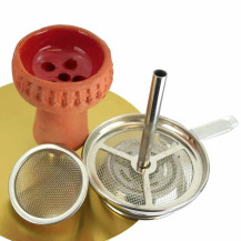 Vodní dýmka Kaya Shisha - Clear Brass Plug in Gold 52 cm