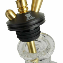 Vodní dýmka Kaya Shisha - Clear Brass Plug in Gold 52 cm