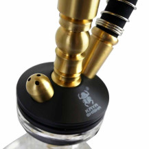 Vodní dýmka Kaya Shisha - Clear Brass Plug in Gold 52 cm
