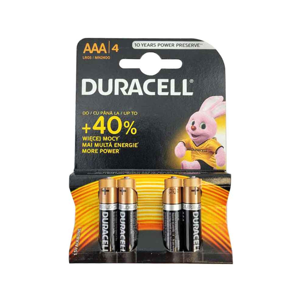 Baterie Duracell alkalické AAA 4 ks původní balení