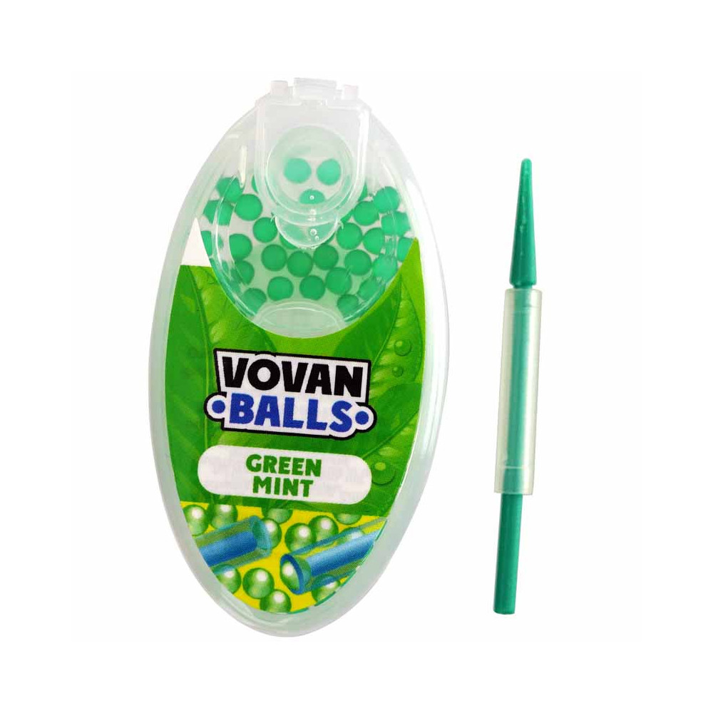 Mentolové kuličky / kapsle do filtru Vovan Balls - mentolové filtry 100 ks - balení a nástroj pro vkládání kuliček do filtrů