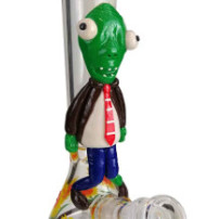 Skleněné bongo "Zombie and plants" svítící Grace Glass glow 32cm - detail plastického zombie motivu
