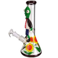 Skleněné bongo "Zombie and plants" svítící Grace Glass glow 32cm - pohled zboku