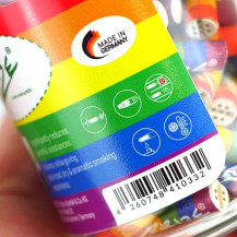 Cigaretové Filtry s aktivním uhlím Purize Extra Slim Rainbow 100 ks - detail etikety