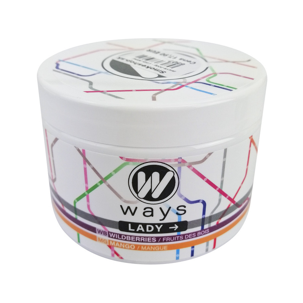 WAYS 200g tabamel - Beznikotinová náhrada (Celulóza bez nikotinu do vodní dýmky) - Lady Killer (bobulové ovoce, mango)