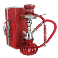 Vodní dýmka mini Red + box - pohled zepředu is kufříkem