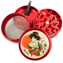 Grinder drtička Geisha Black Leaf 4 dílná Red