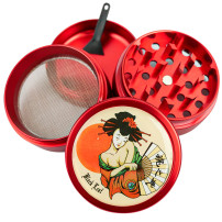Grinder drtička Geisha Black Leaf 4 dílná Red