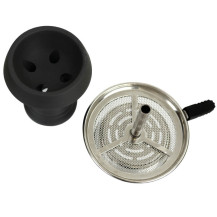 Set korunka na vodní dýmku a badcha Clay Black - černá hliněná korunka a badcha