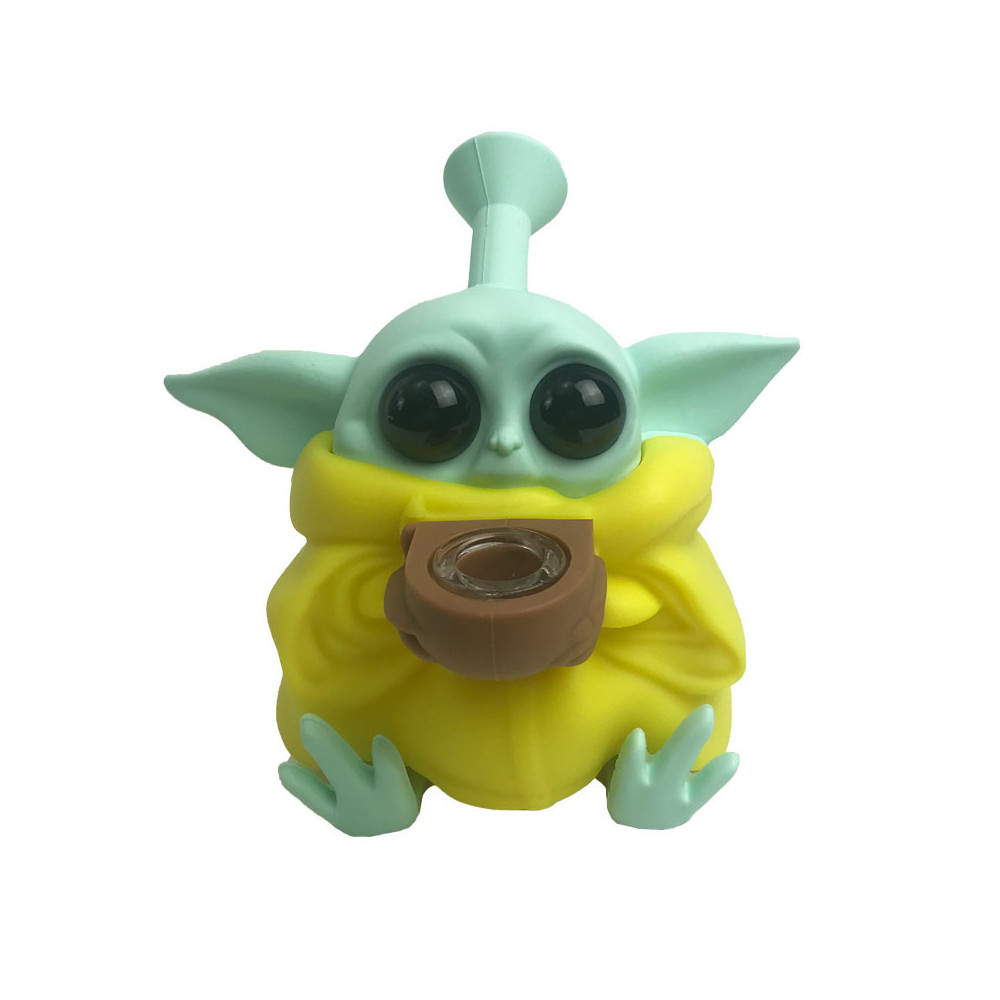 Silikonové vodní bongo Yoda Yellow 12,5 cm