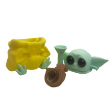 Silikonové vodní bongo Yoda Yellow 12,5 cm