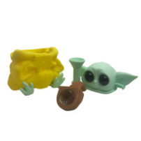 Silikonové vodní bongo Yoda Yellow 12,5 cm