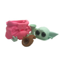 Silikonové vodní bongo Yoda Pink 12,5 cm