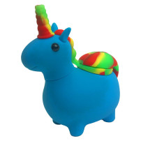 Silikonové vodní bongo Unicorn Blue 12 cm