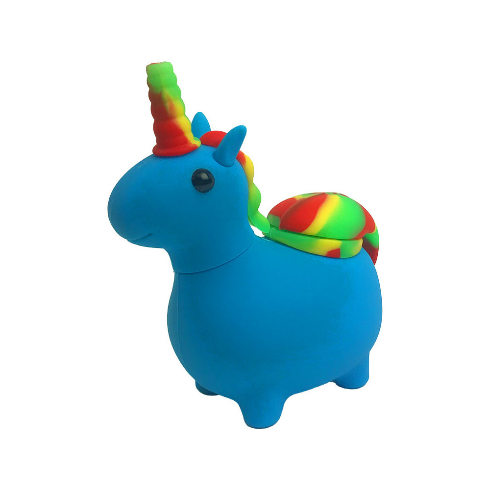 Silikonové vodní bongo Unicorn Blue 12 cm