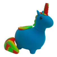 Silikonové vodní bongo Unicorn Blue 12 cm