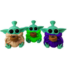 Silikonové vodní bongo Yoda Zelená 12,5 cm