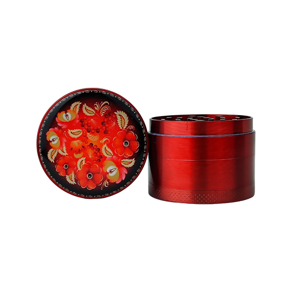 Grinder drtička Flowers červená 50mm
