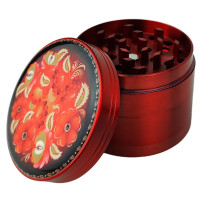 Grinder drtička Flowers červená 50mm