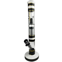 Skleněné bongo Phoenix 43cm - Černo-bílé