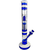 Skleněné bongo Phoenix 43cm - Modro-bílé