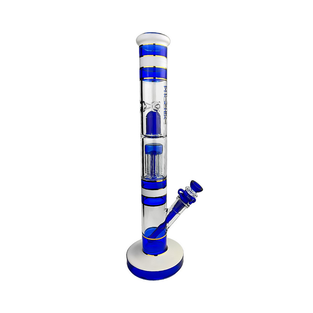 Skleněné bongo Phoenix 43cm - Modro-bílé