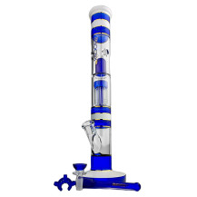 Skleněné bongo Phoenix 43cm - Modro-bílé