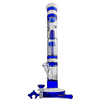 Skleněné bongo Phoenix 43cm - Modro-bílé