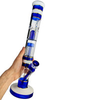 Skleněné bongo Phoenix 43cm - Modro-bílé