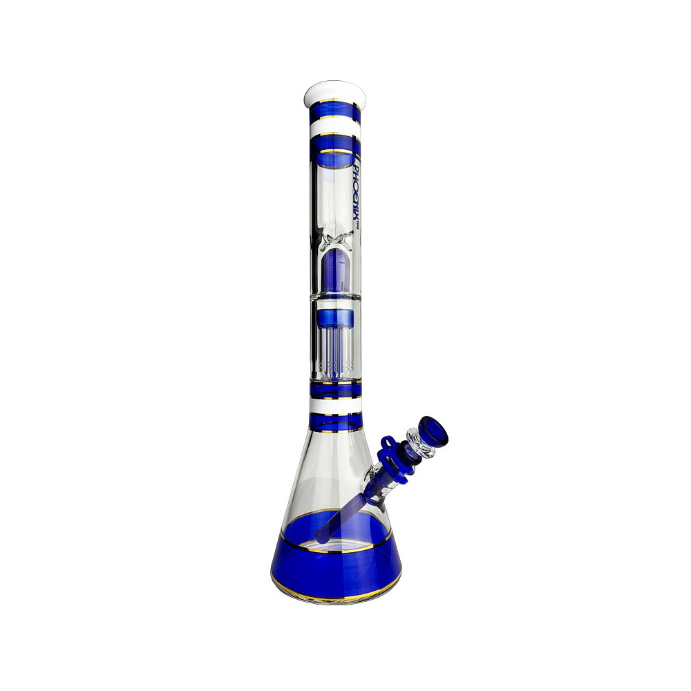 Skleněné bongo Phoenix 46cm - Modré