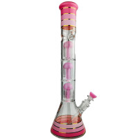 Skleněné bongo Phoenix 46cm - Mléčně růžové