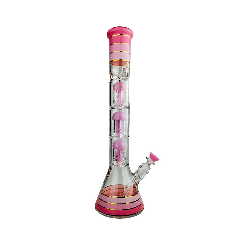 Skleněné bongo Phoenix 46cm - Mléčně růžové